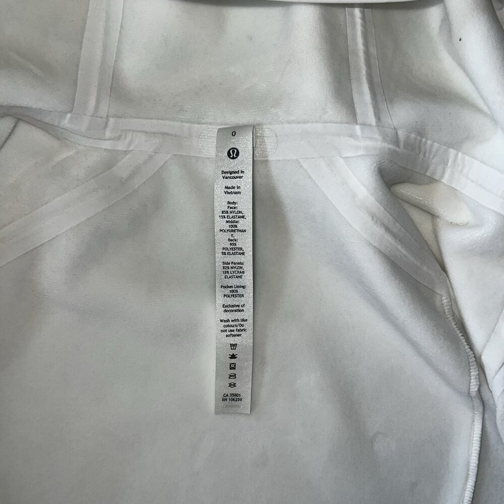 NWOT Lululemon Cross Chill Jacket White Size 0 - Picture 7 of 10